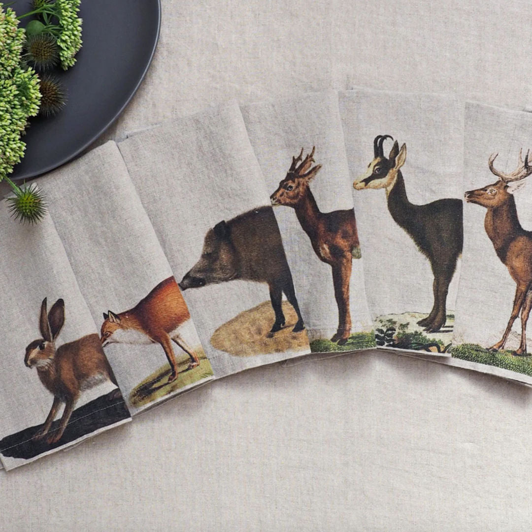 Wild Animals | Linen Napkin | SET OF 6-Suzie Anderson Home