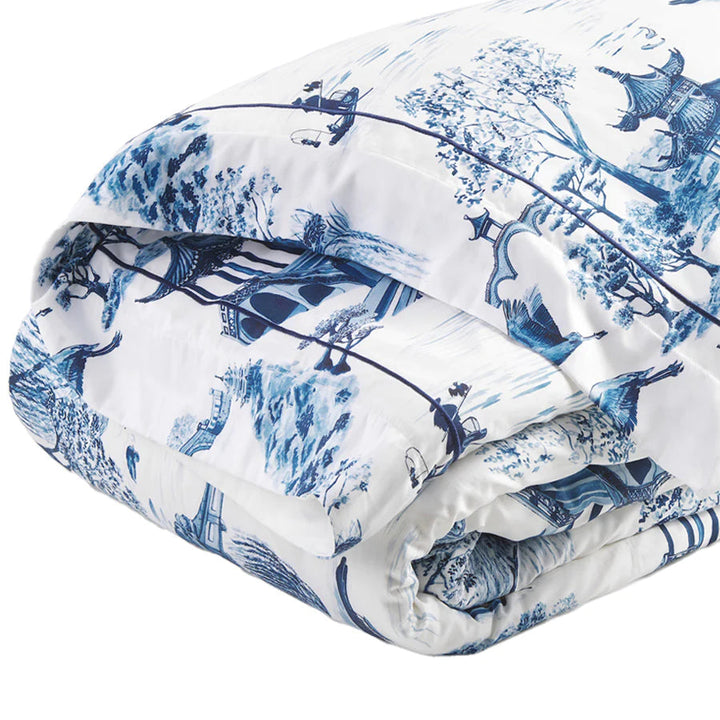 Willow Cotton Sateen Tailored Duvet Cover Set | Ink Blue | Queen-Size-Suzie Anderson Home