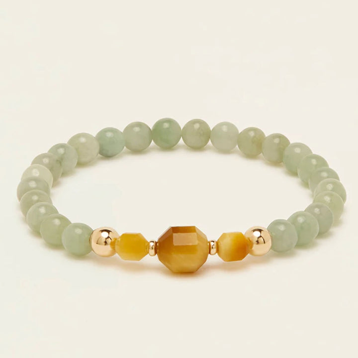 Spiritus | Jade Tiger Bracelet | Golden Tigers Eye, Burmese Jade