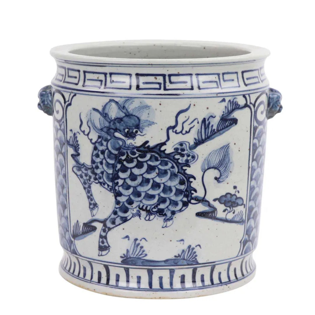 Zhang Blue & White Ceramic Planter Pot | W23 x H24.5cm-Suzie Anderson Home