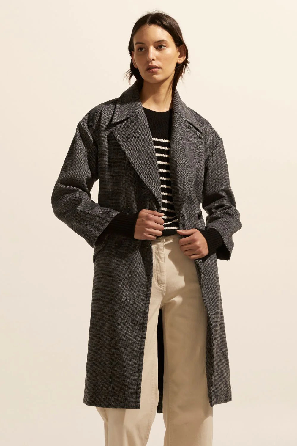 Zoe | Pillar Coat | Black Mini Check-Suzie Anderson Home